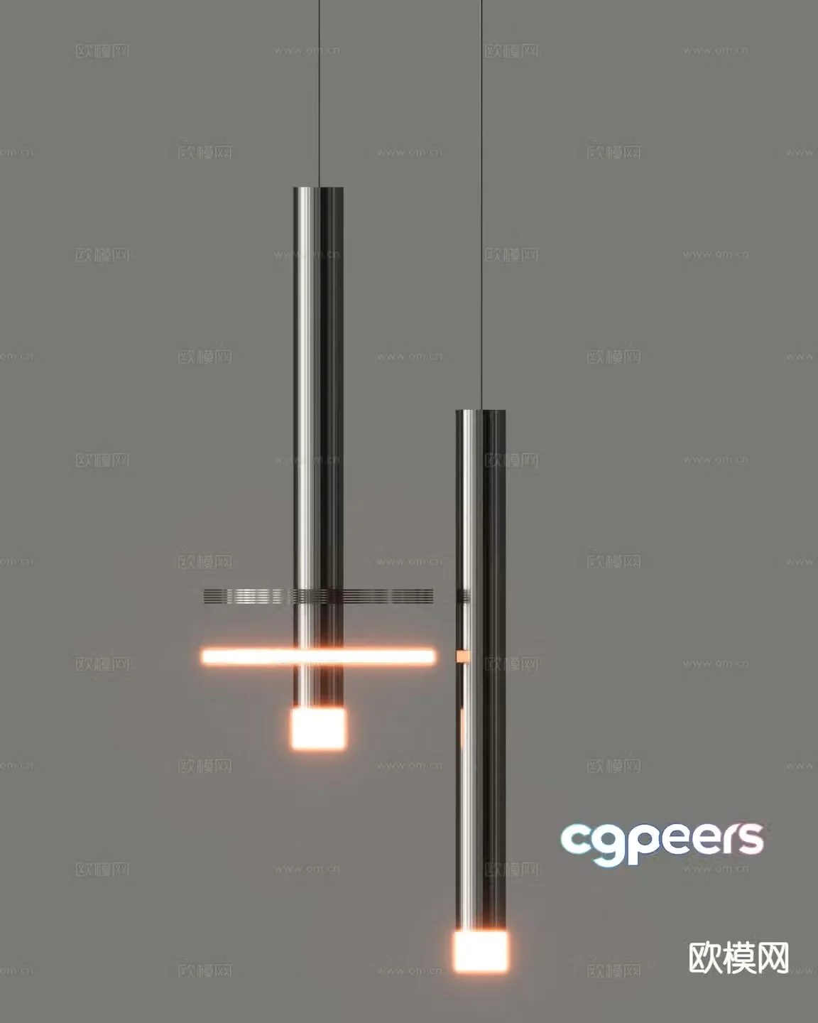 Minimalist chandelier strip chandelier 3d model