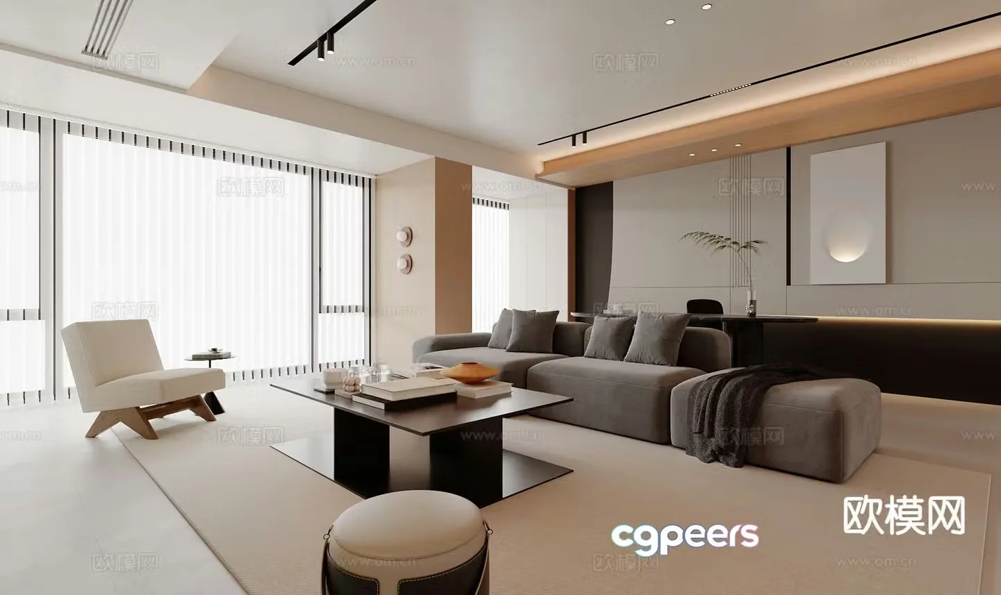 Modern living room 3d model