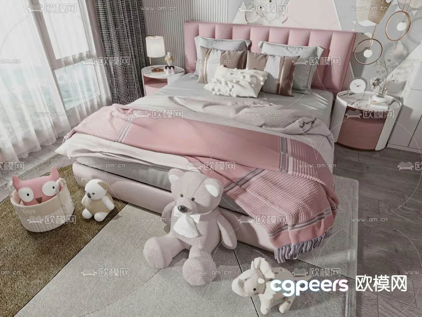 Modern children’s bed 3d model
