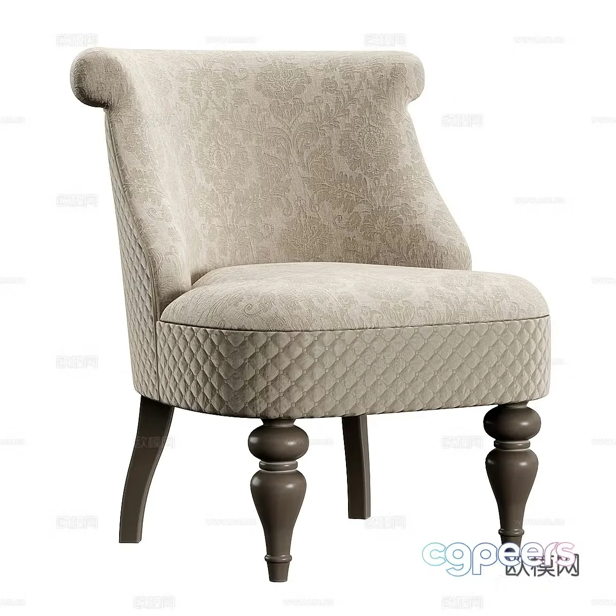 American simple fabric armchair 3d model