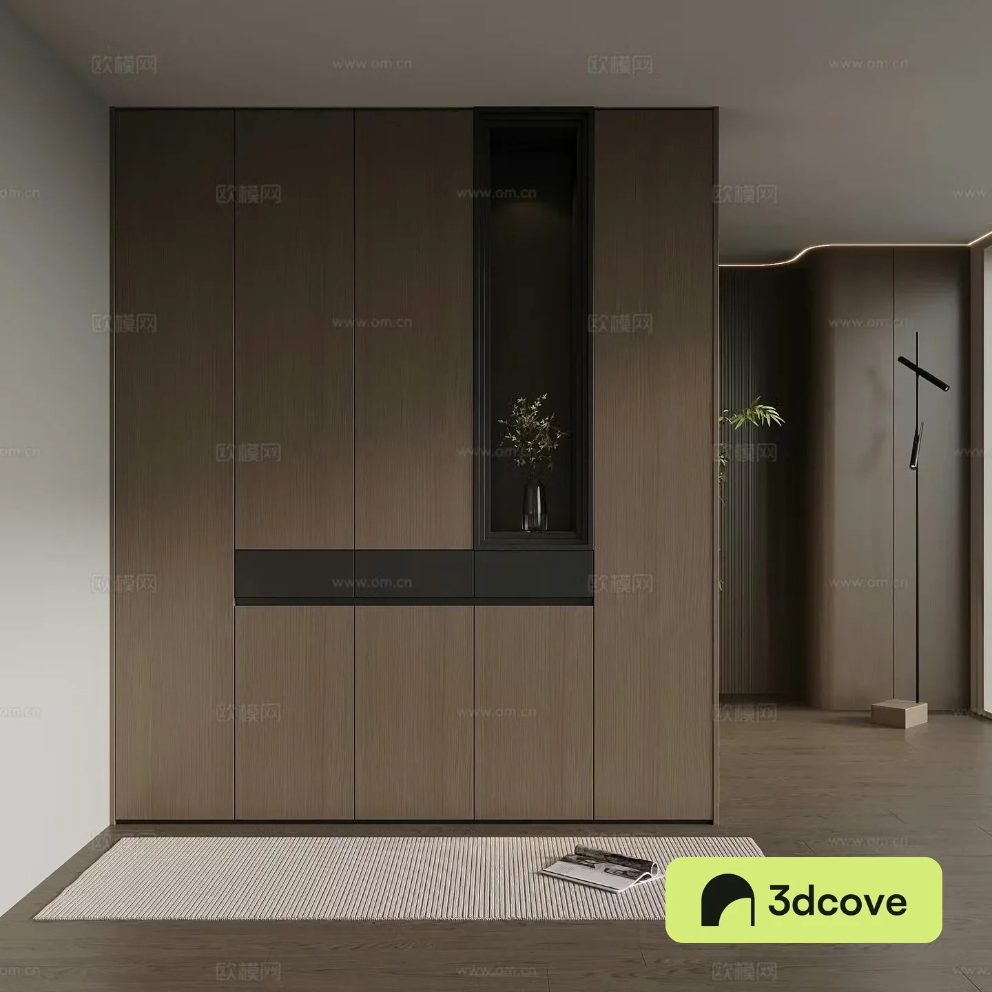 Italian minimalist porch cabinet door-entry shoe cabinet porch background
