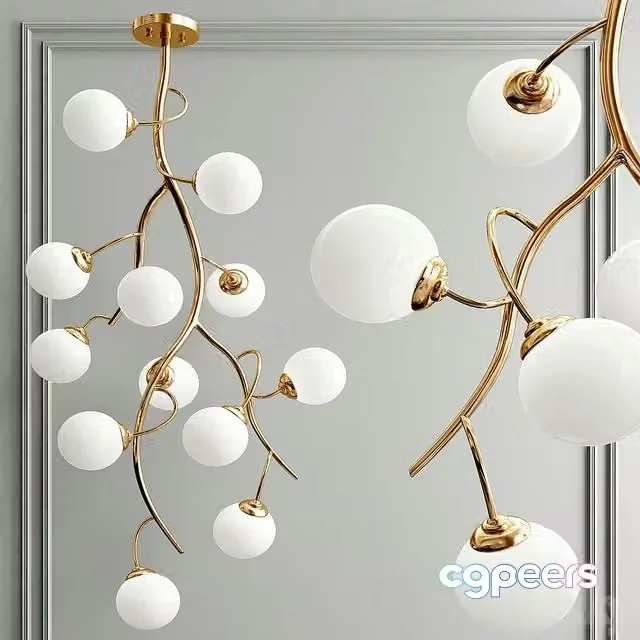 3ds Max Free – Grapes branch chandelier