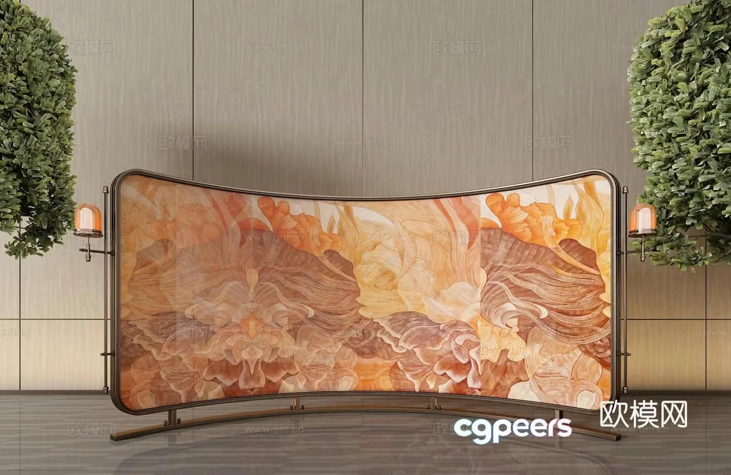 CCD Miloti Italian curved screen Metal screen 3d model