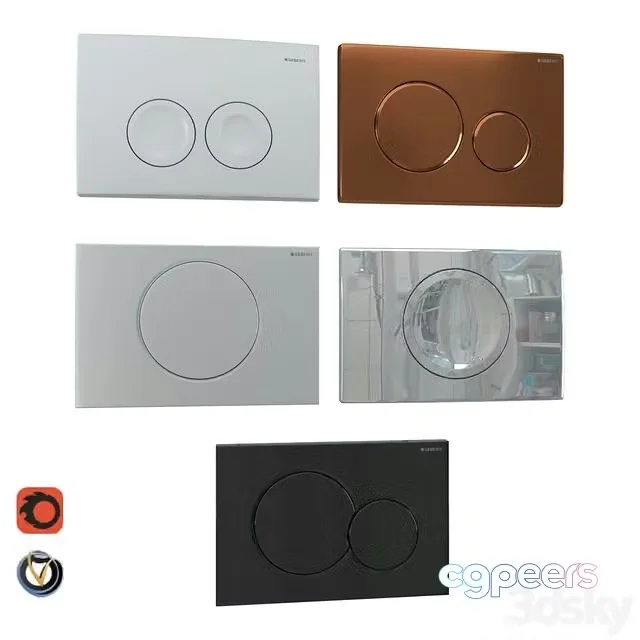 3ds Max Free – GEBERIT flush plates for installation 5 pcs. (part 1)
