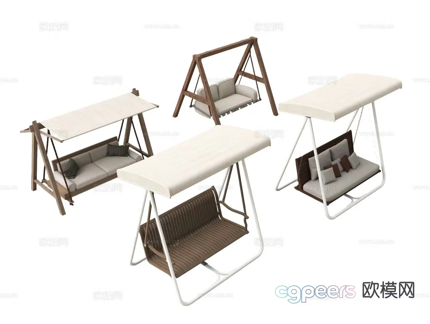 Modern hanging chair swing chair garden swing 3d model