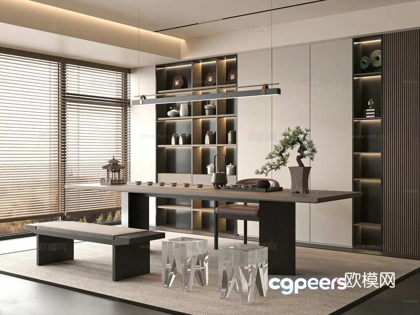 Modern tea room 3d model