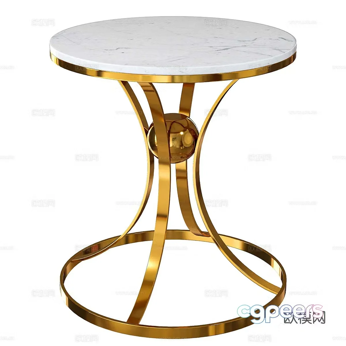 New Chinese style side table round table angle table 3D model