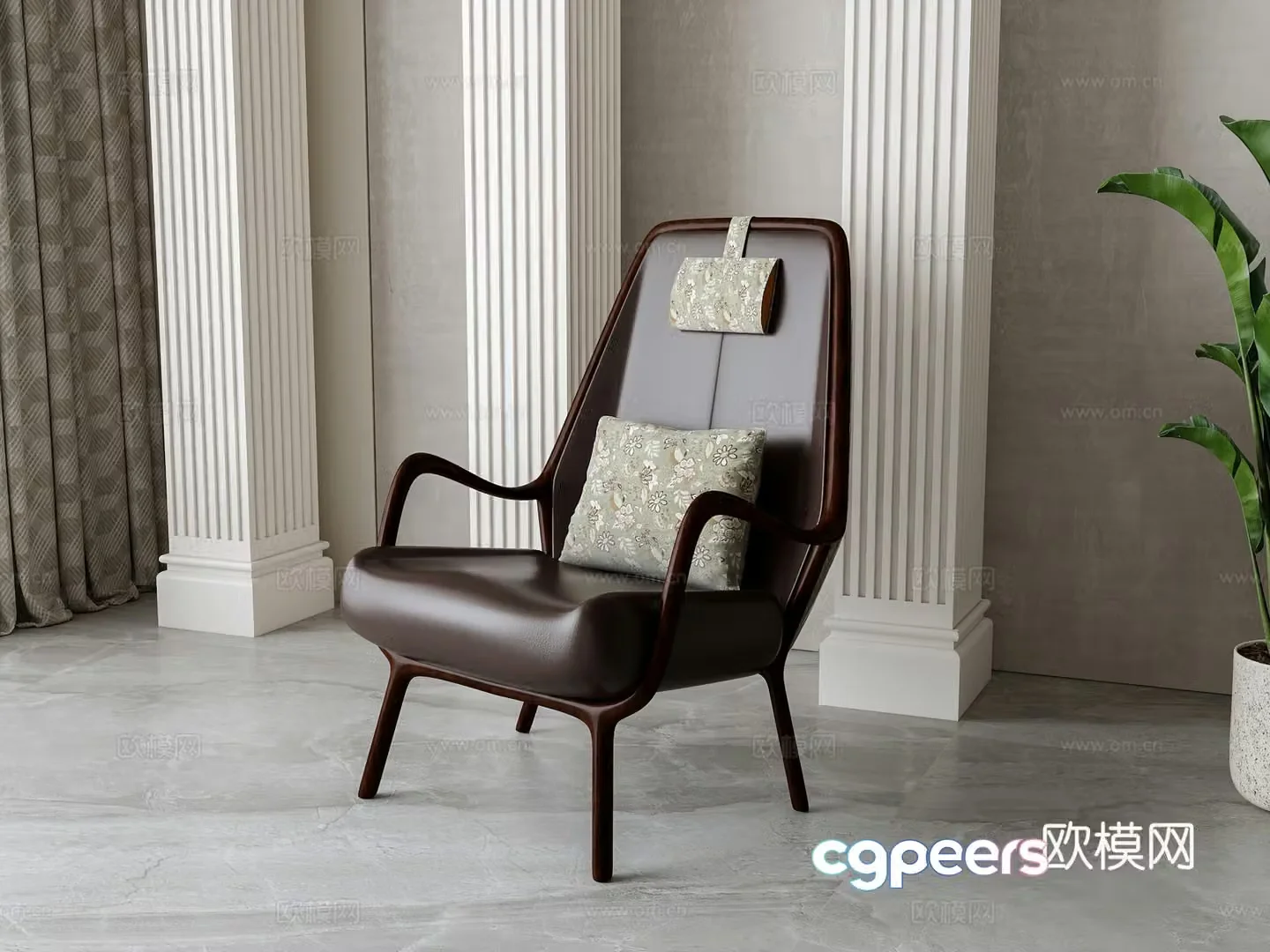 Retro lounge chair 3d model