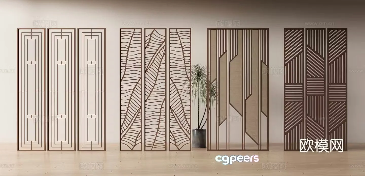 Modern hollow screen 3d model