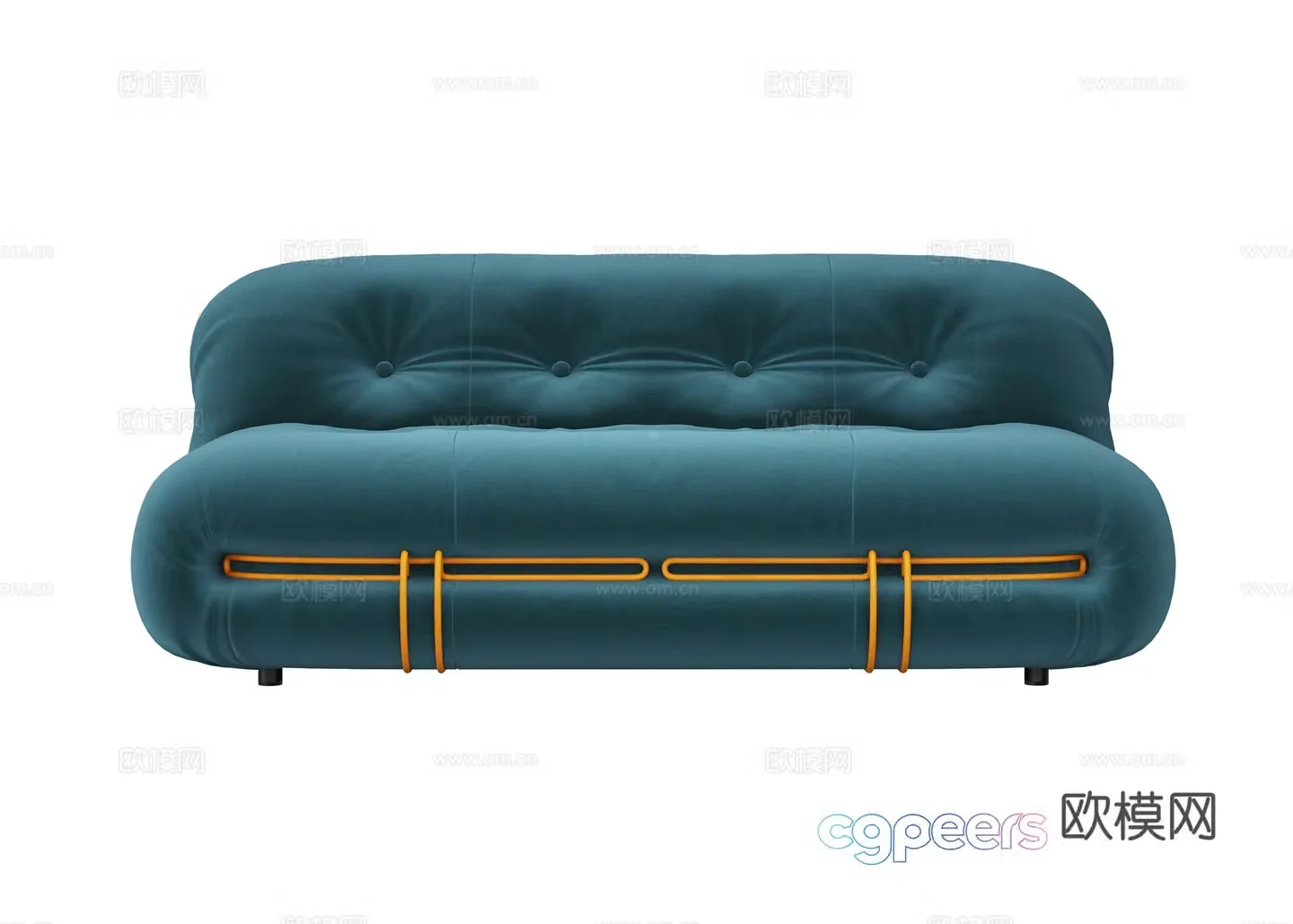 Three seater sofa upholstered sofa 3d model