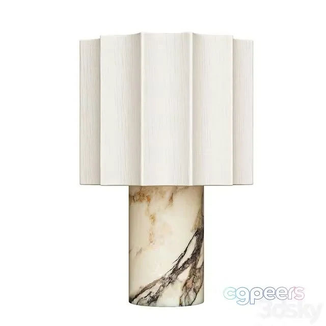 3ds Max Free – Valli – Viola Calacatta marble and linen rechargeable table lamp