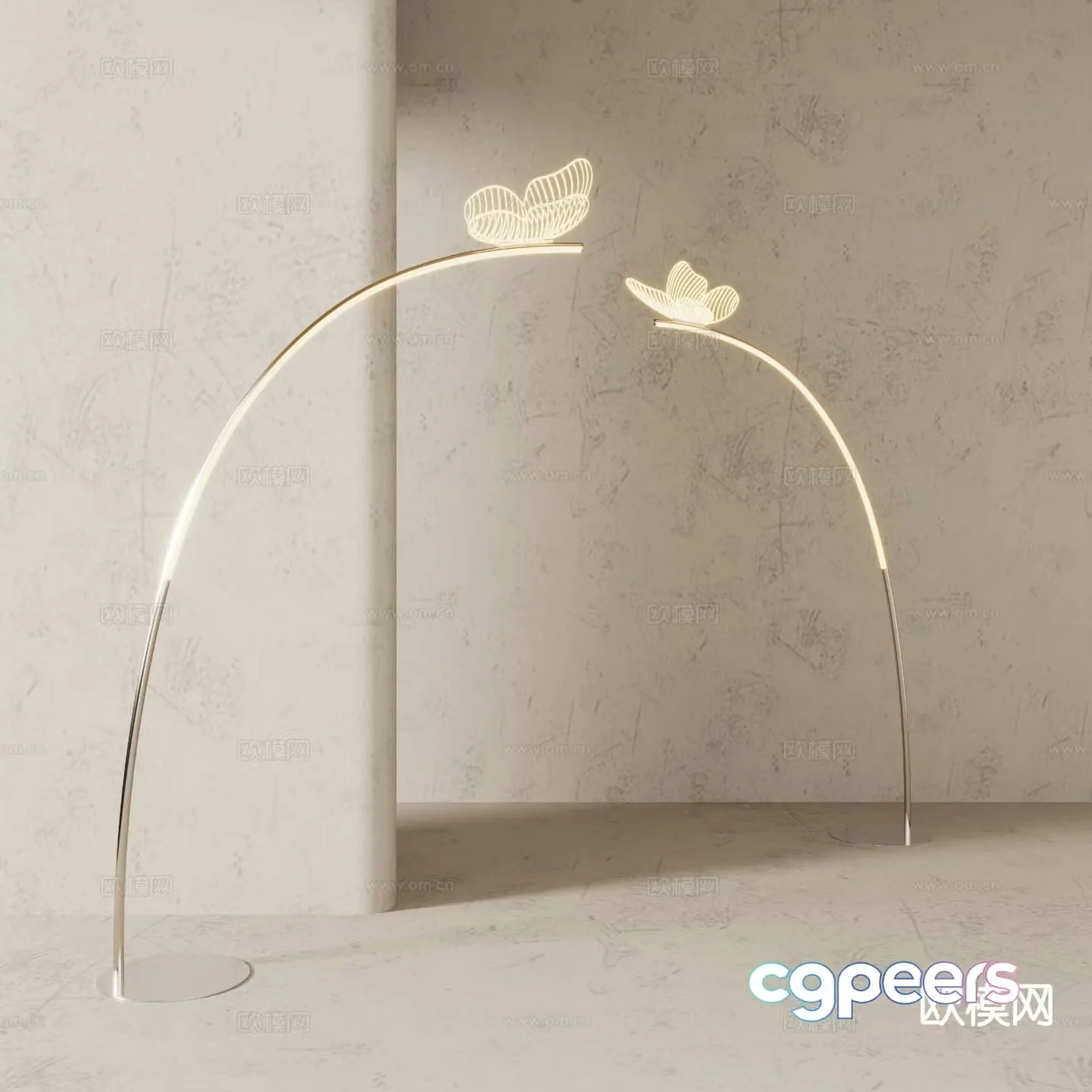 Modern floor lamp butterfly floor lamp 3d model