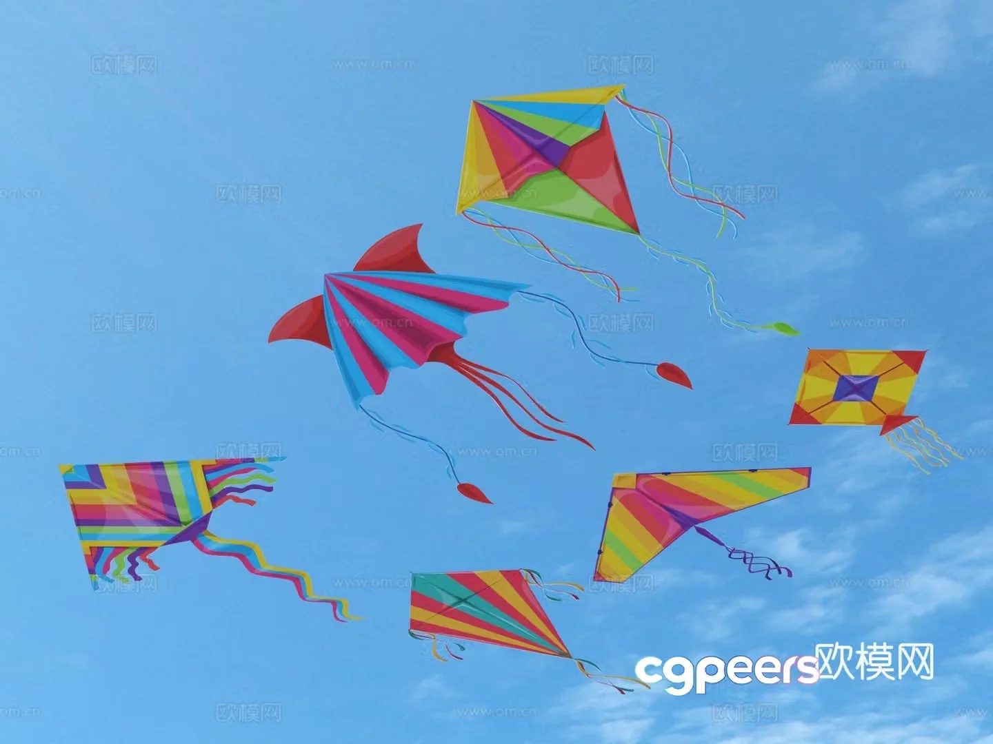kite toy ornament decoration 3d model
