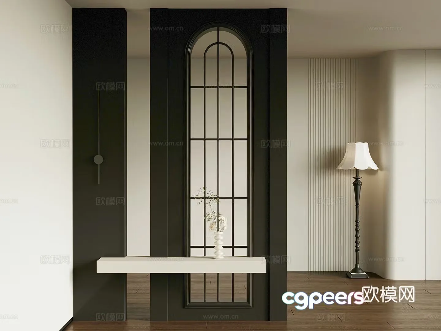 French partition floor lamp 3d model