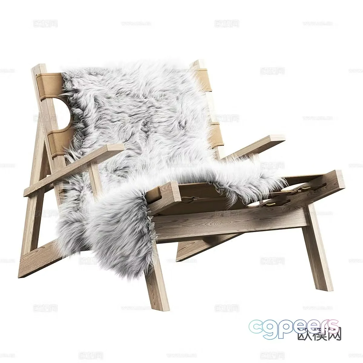 Wabi Sabi Plush Chair Leisure Chair 3D Model