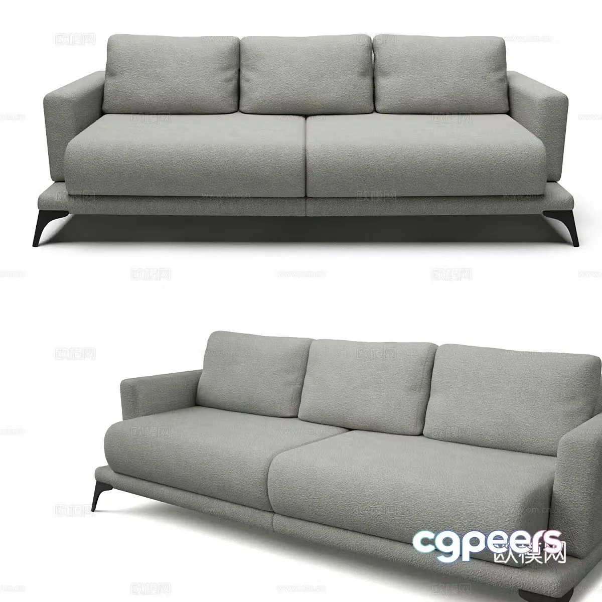Modern simple double sofa Double sofa Simple sofa Living room sofa 3D model