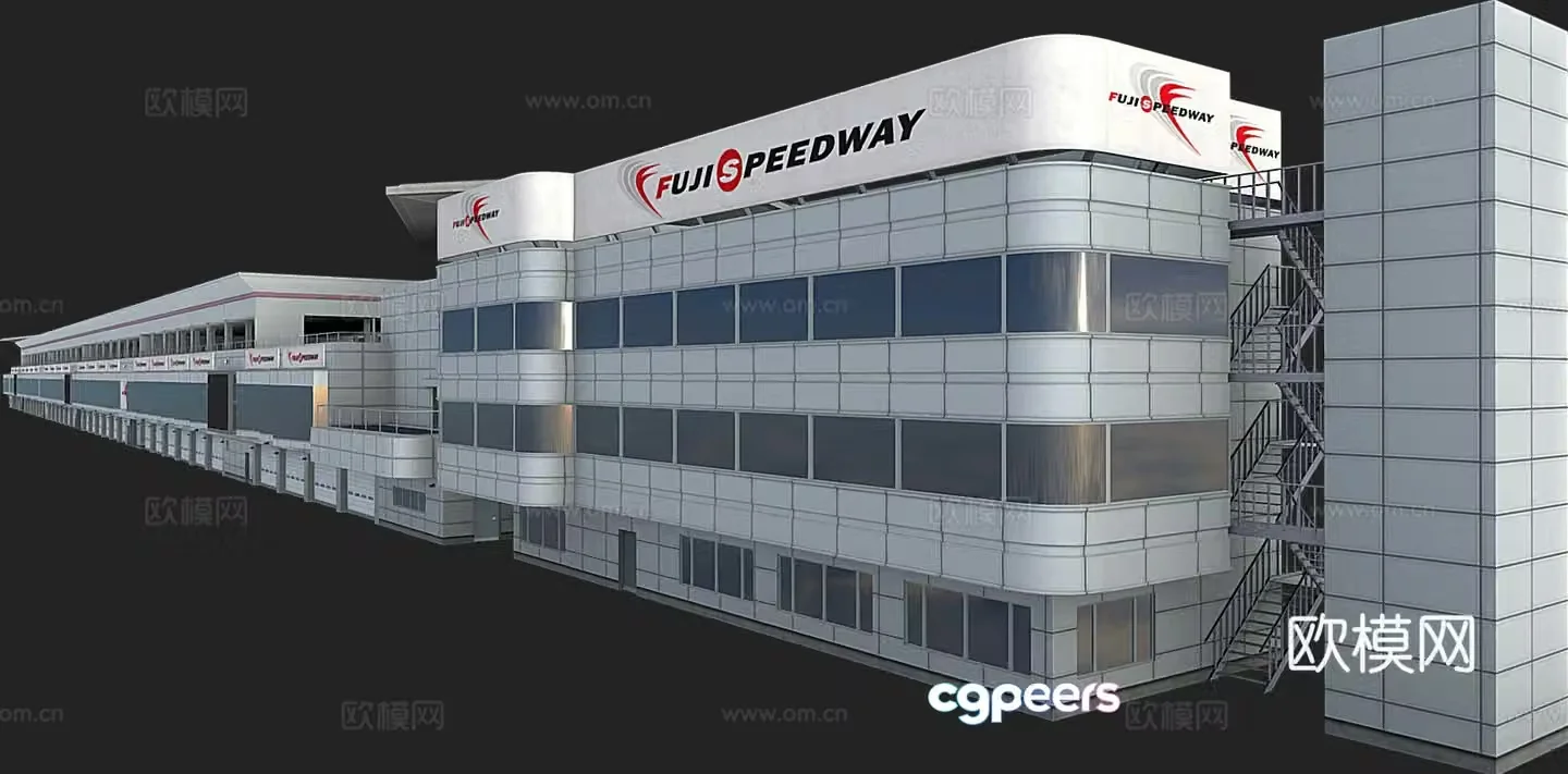 Office building exterior 3d model