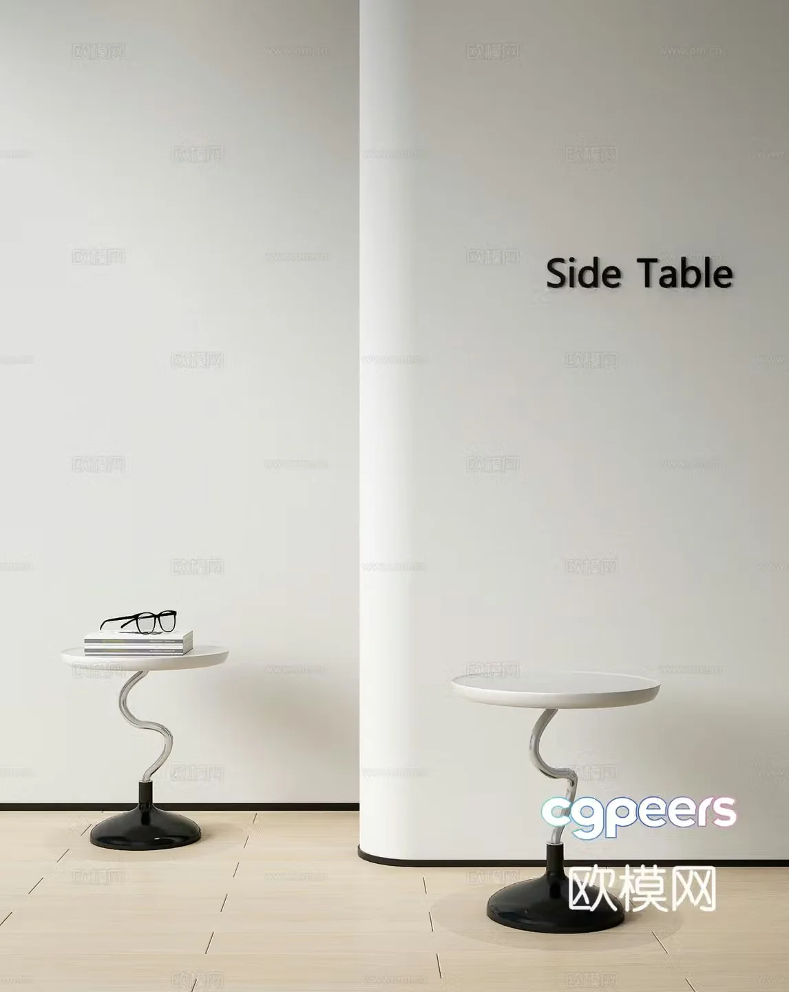 Modern side table corner table living room side table round table 3D model