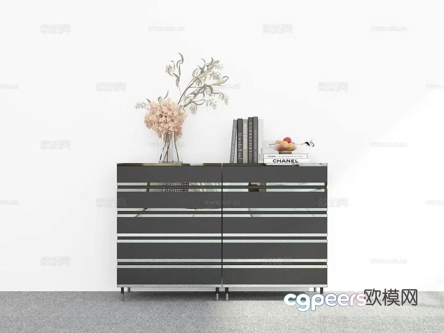 Modern chest of drawers side cabinet 3d model