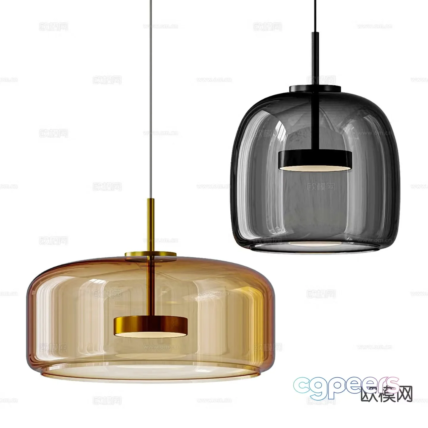Modern glass chandelier small chandelier 3d model