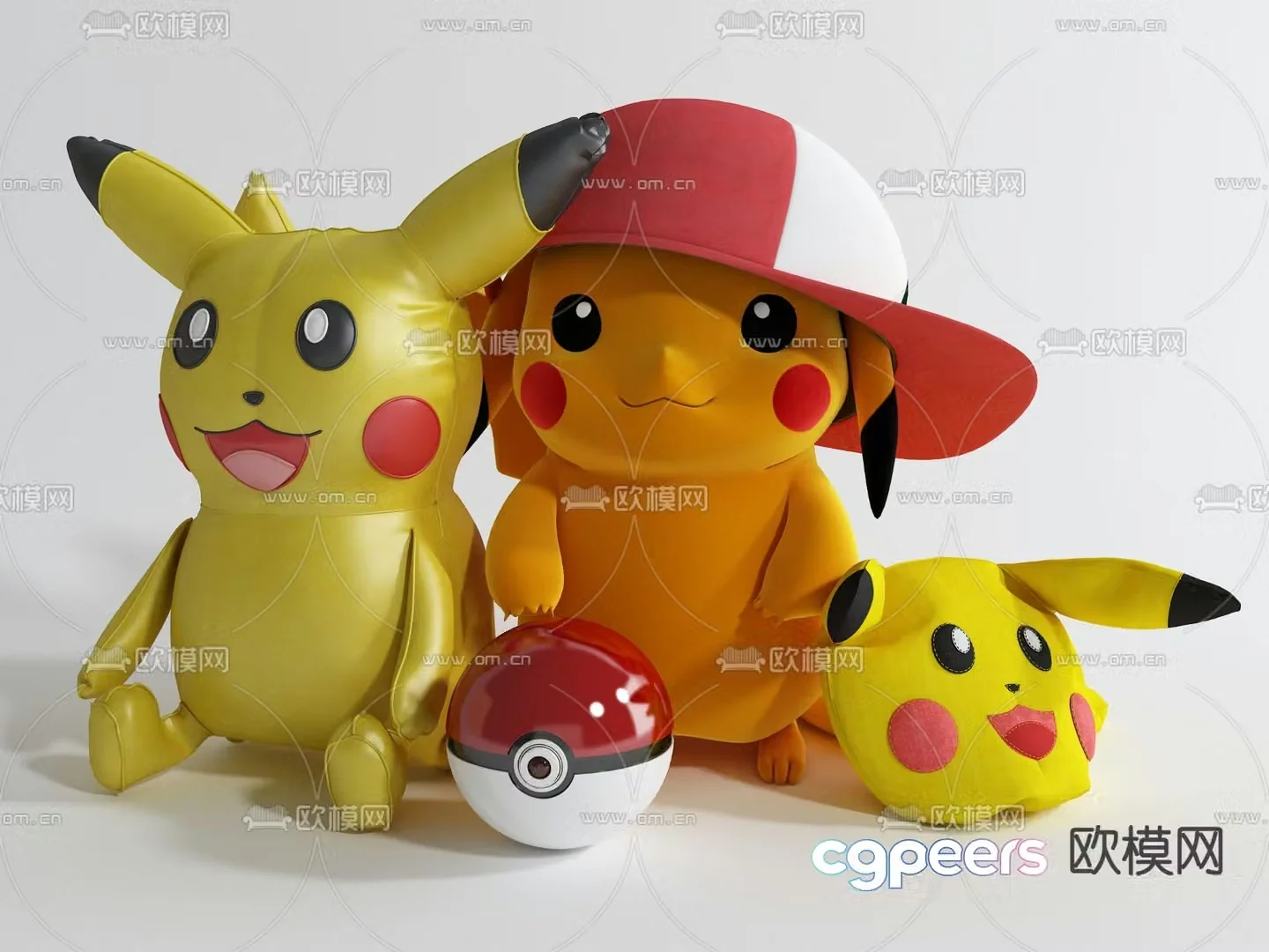 Modern Pikachu toy 3d model
