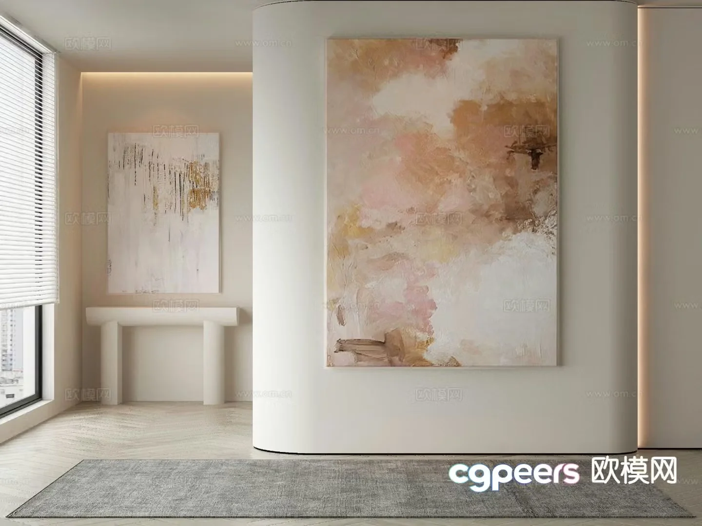 Modern decorative painting texture painting 3d model