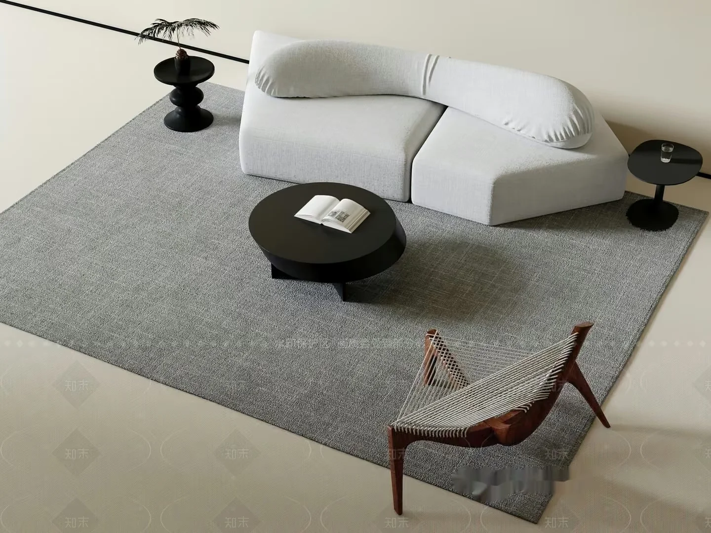 Modern Minimalist Living Room 3D Model – 9660 – VRAY Render