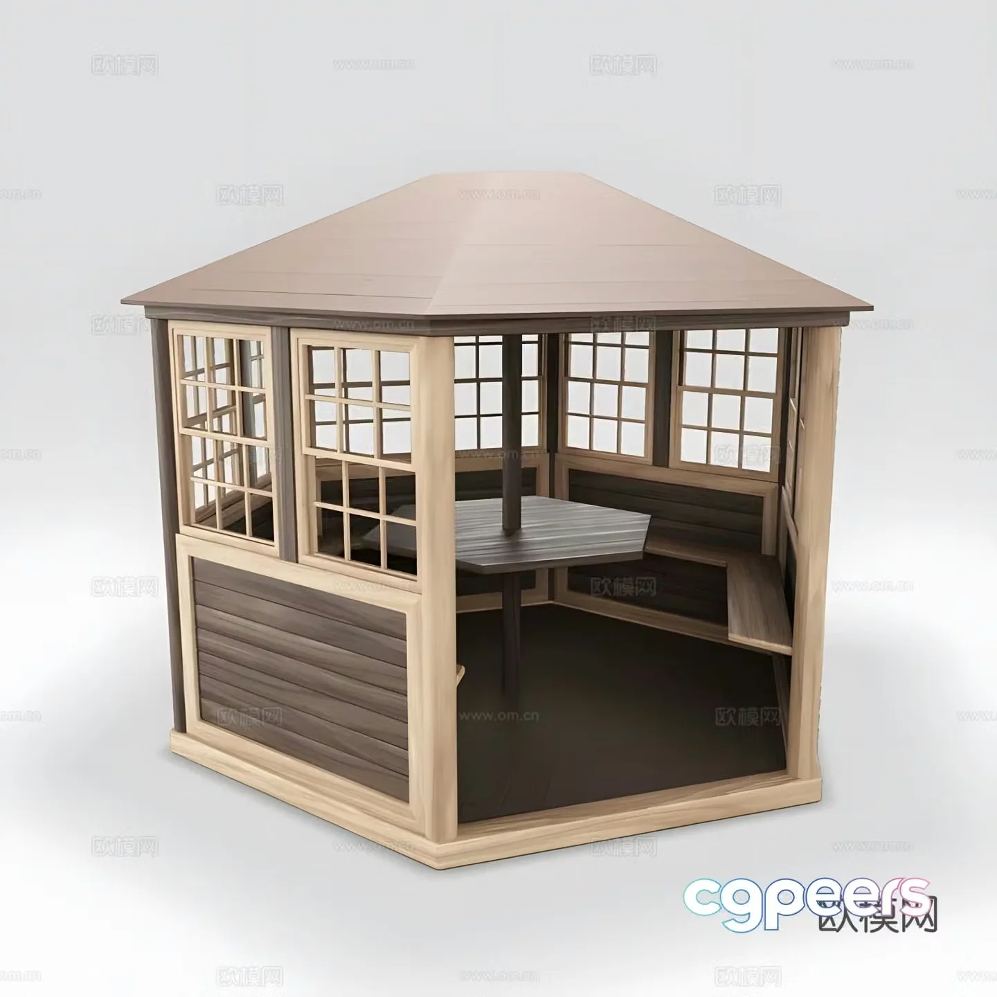 Pavilion wooden pavilion resting pavilion 3d model
