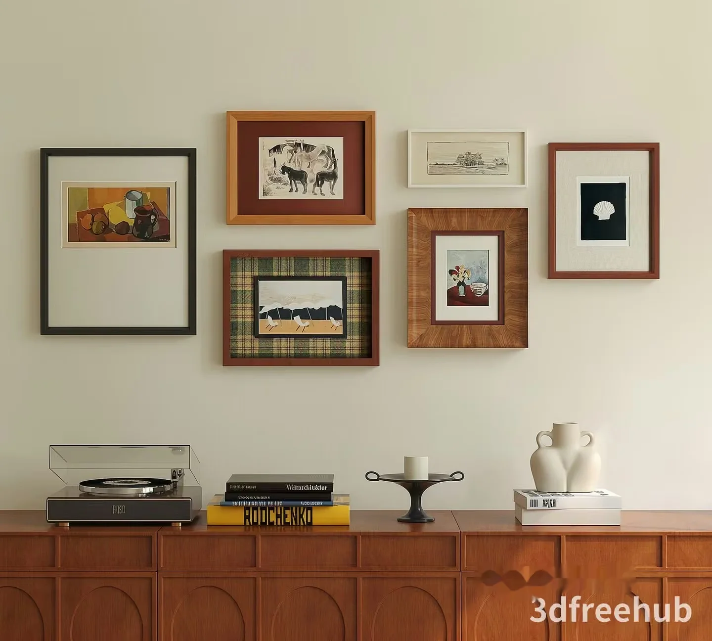 Mid-Century Modern Art Gallery 3D Model – 19965 – VRAY Render