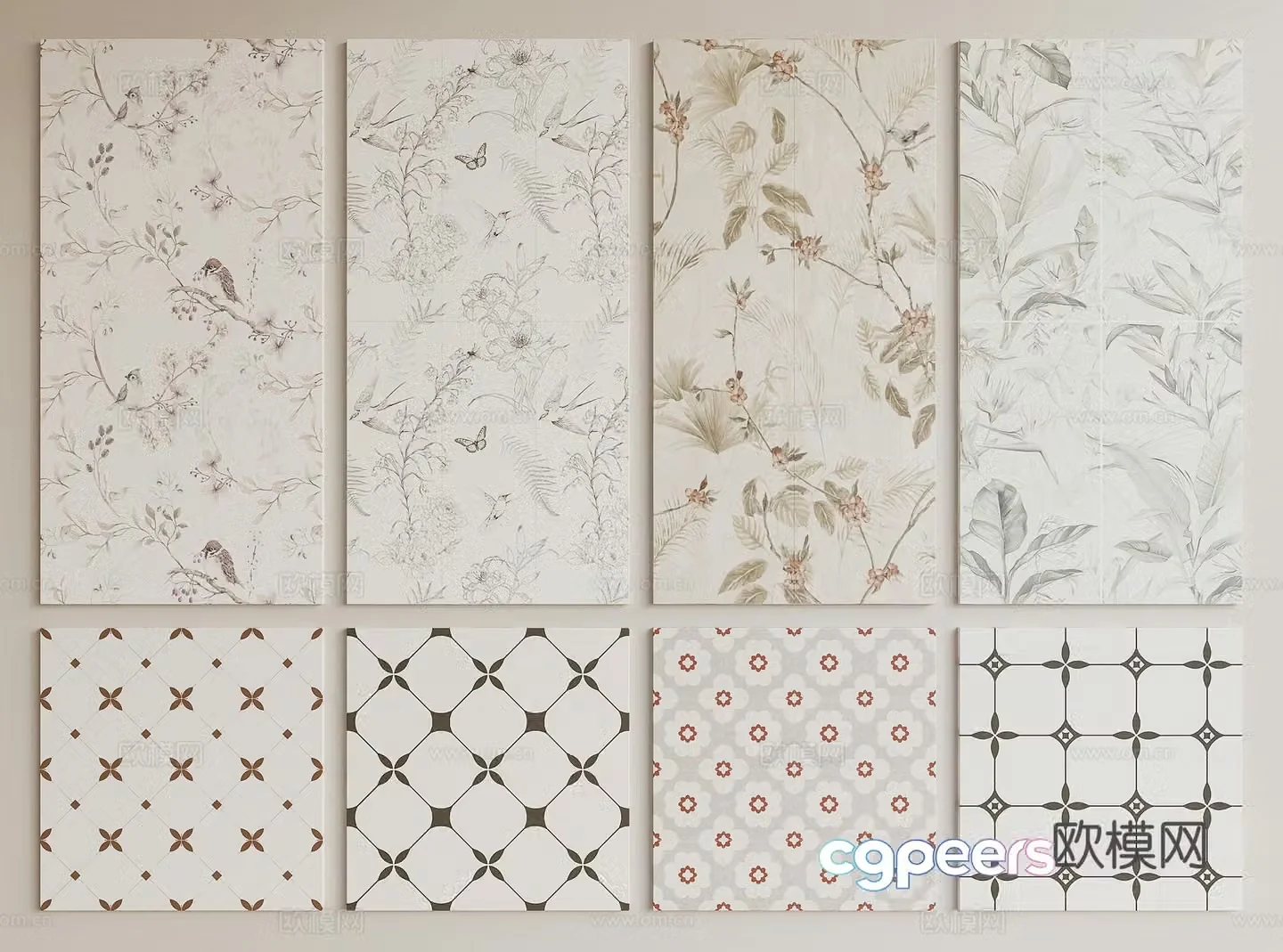 French tiles 3d model