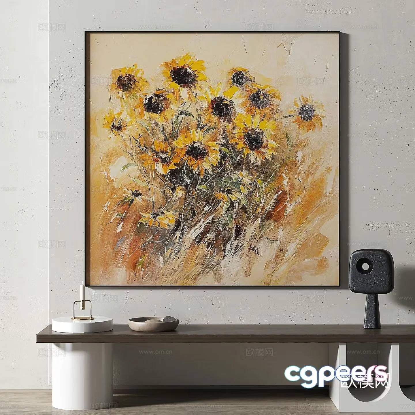 Modern retro medieval decorative painting 3d model