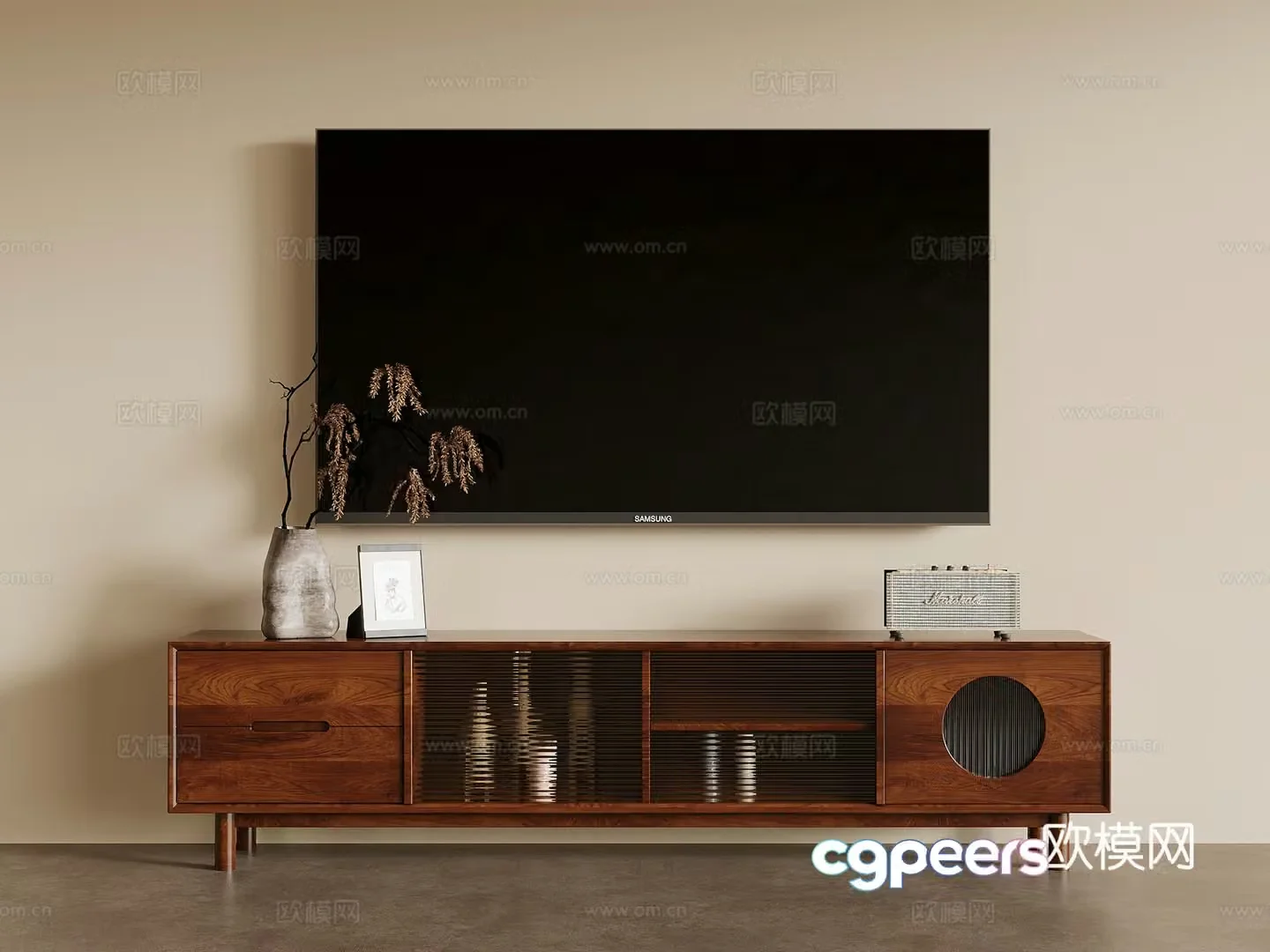 TV cabinet French medieval style TV cabinet decorative ornaments 3D model