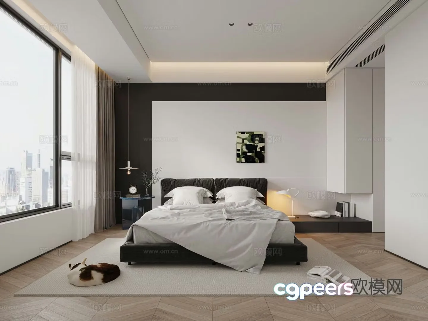 Modern bedroom master bedroom 3d model