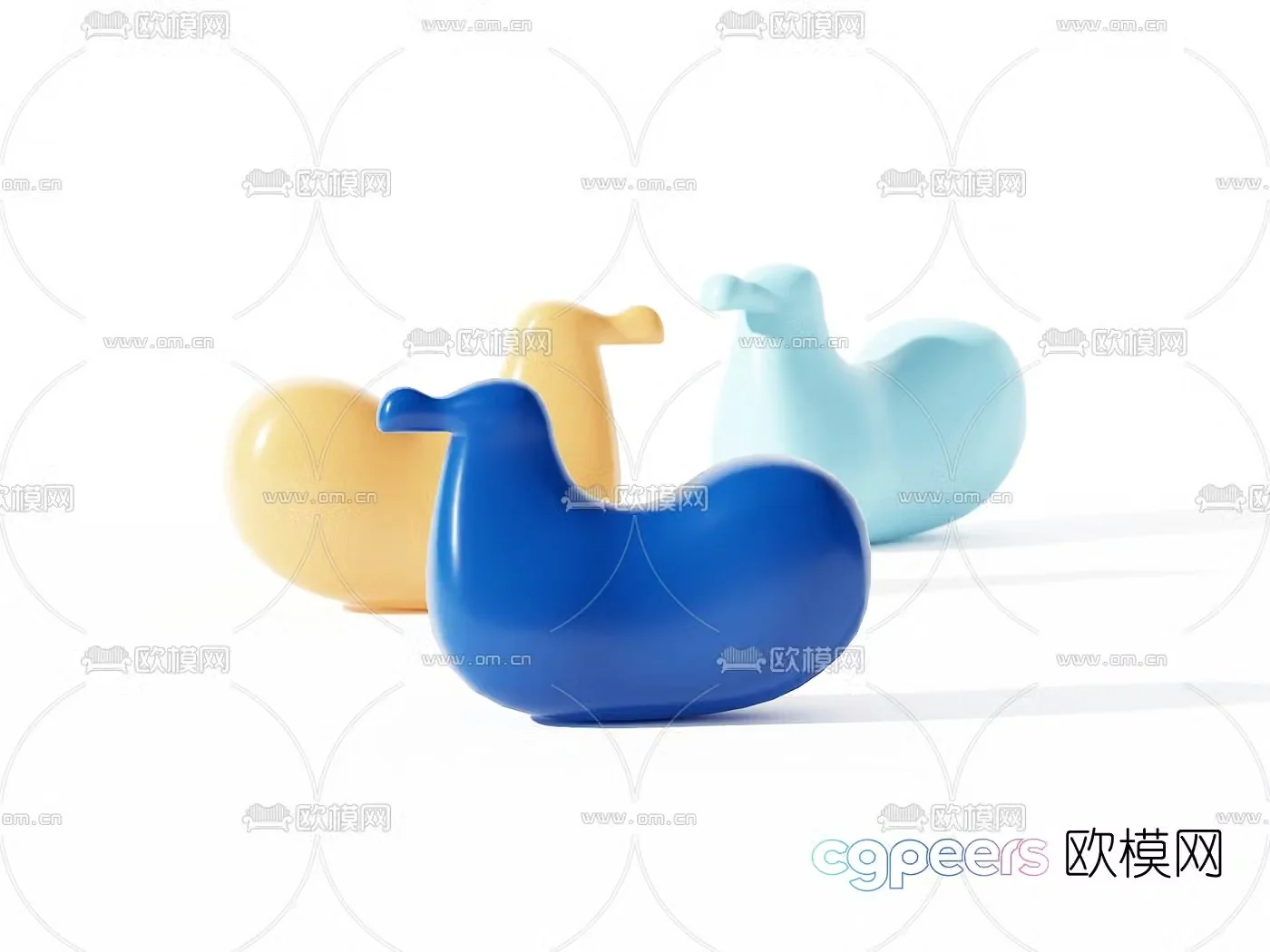 Modern children’s rocking horse toy rocking chair 3d model