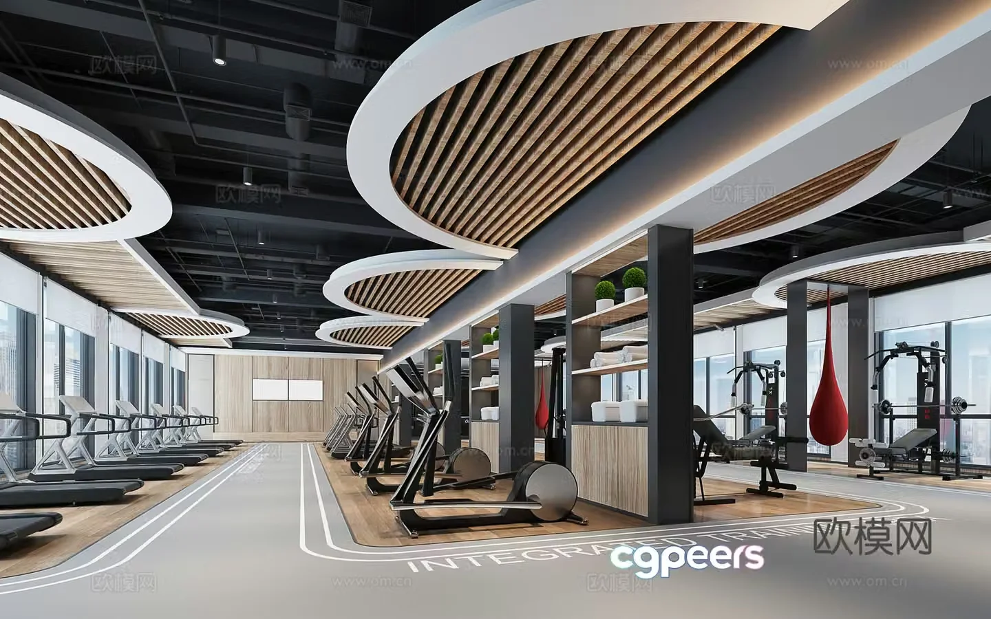 Modern gym 3d model