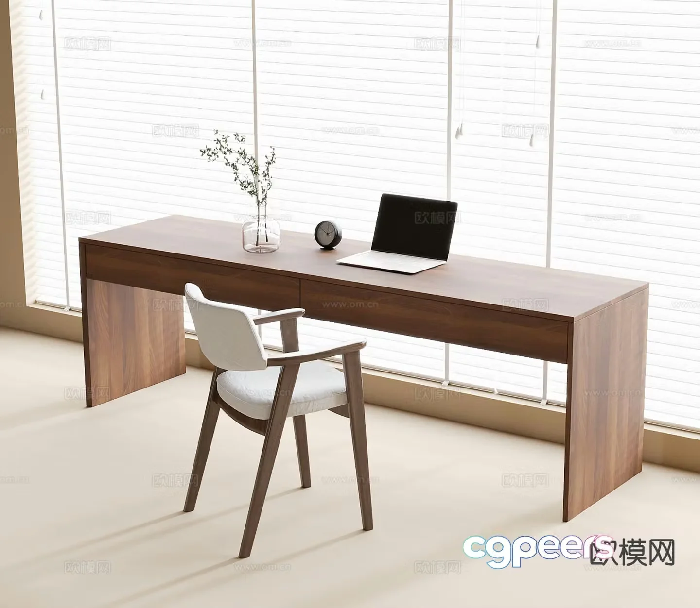 Modern desk writing desk computer desk 3d model