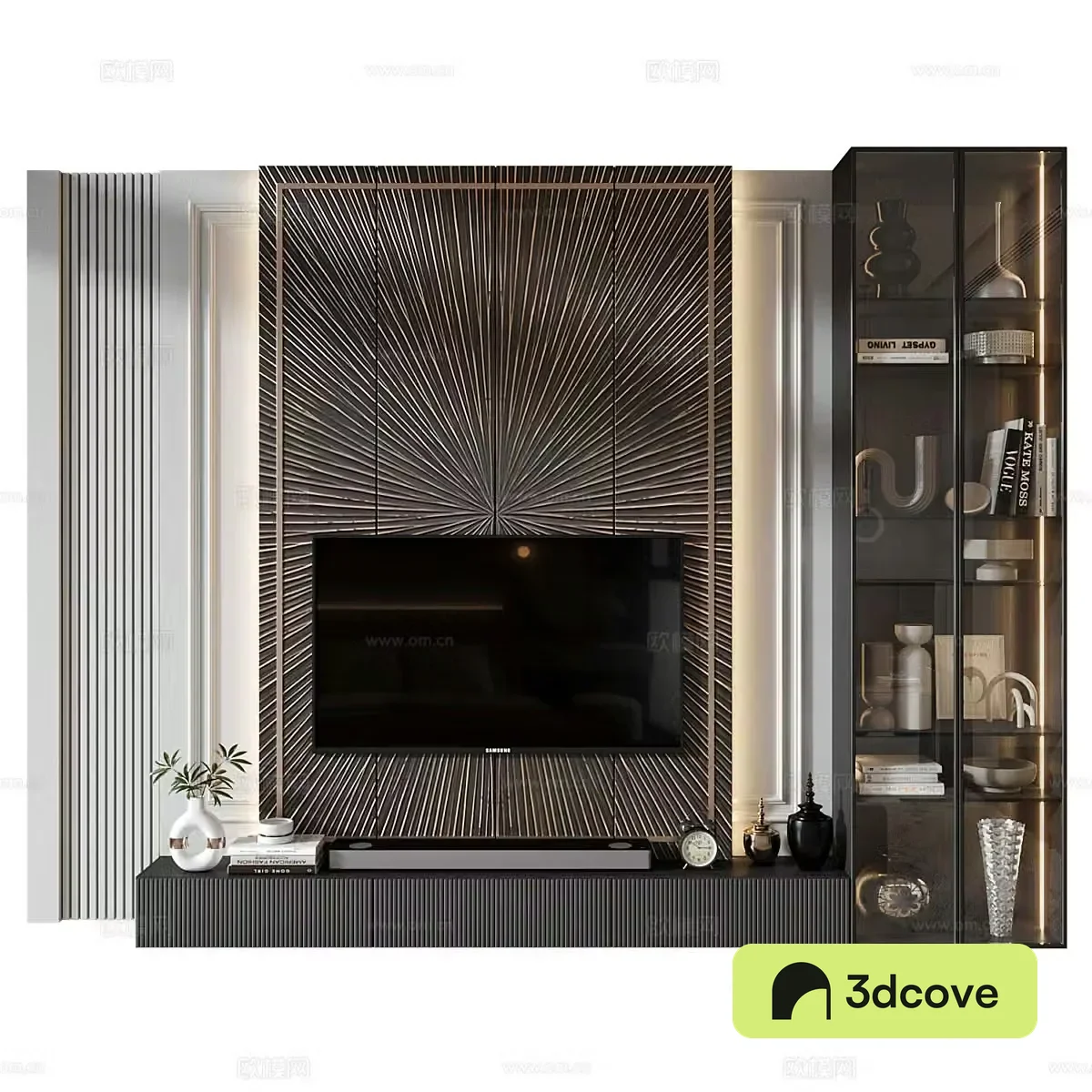 Modern light luxury TV background wall