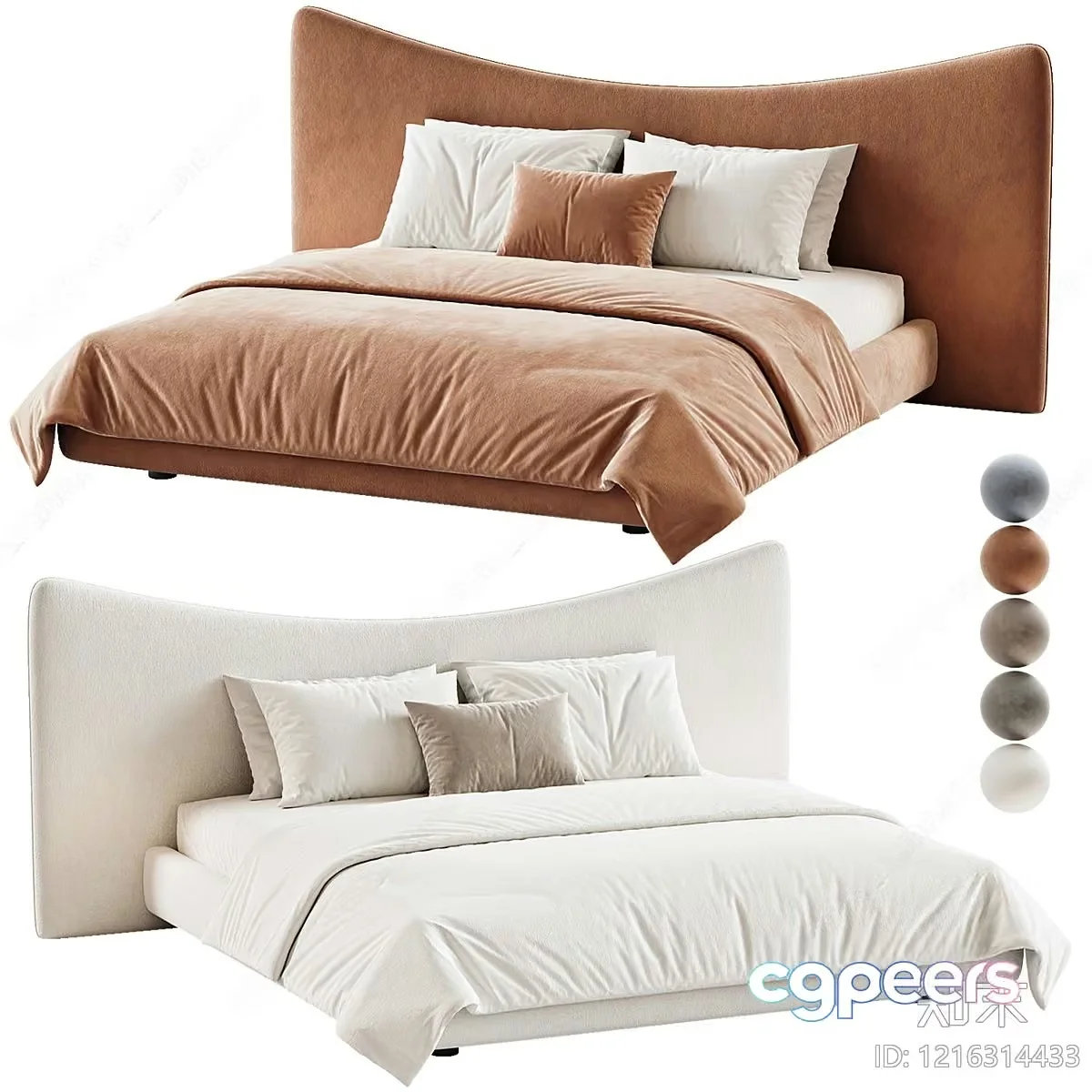Modern Bed Design 3D Model – 11974 – VRAY Render