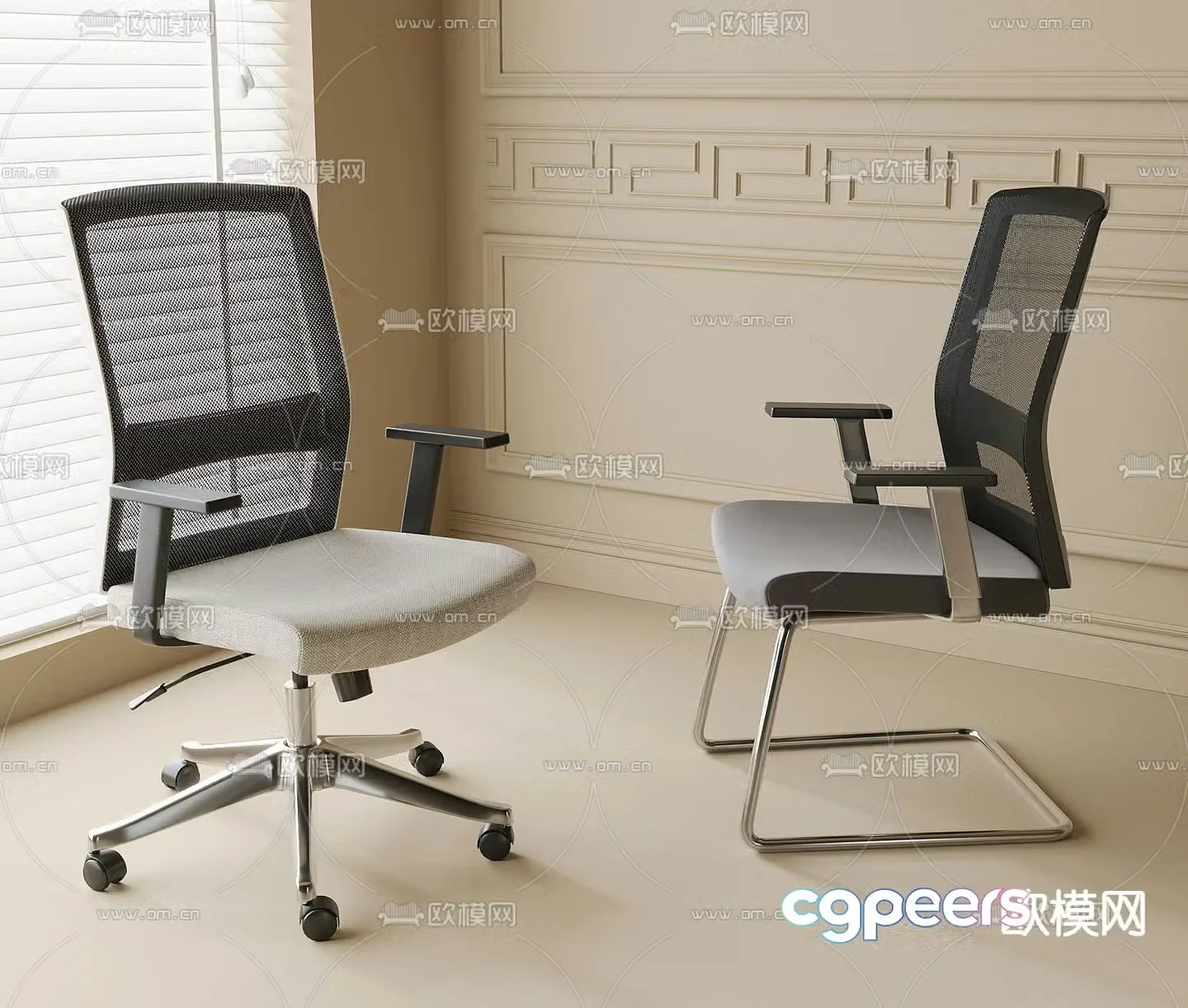 Modern swivel office chair 3d model