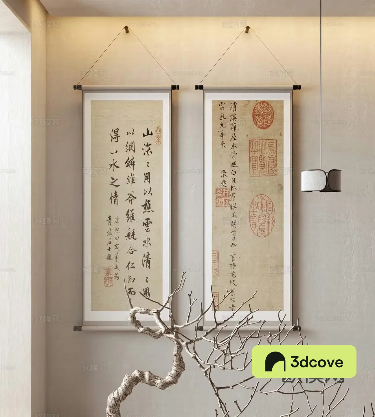 Chinese hanging paintings calligraphy and calligraphy exhibition traditional Chinese painting brush calligraphy scroll