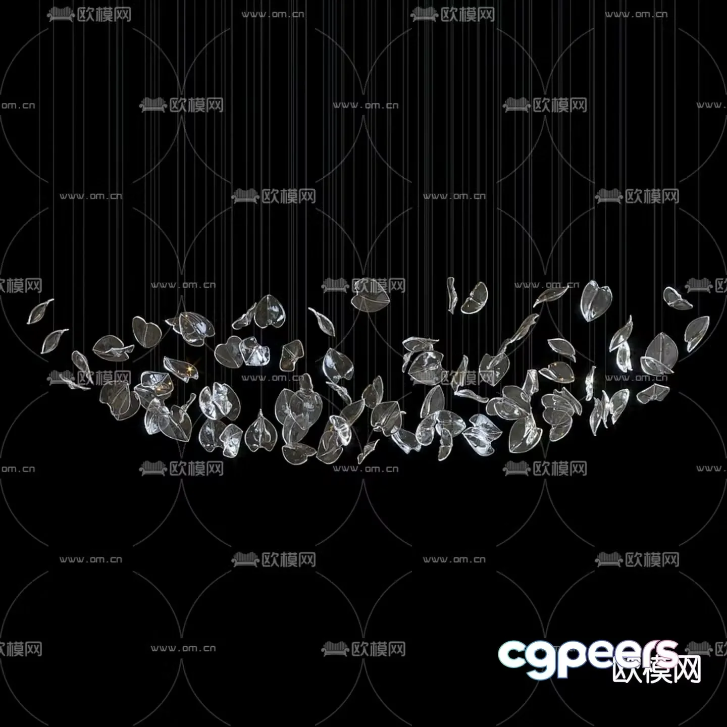 crystal chandelier decorative lamp 3d model