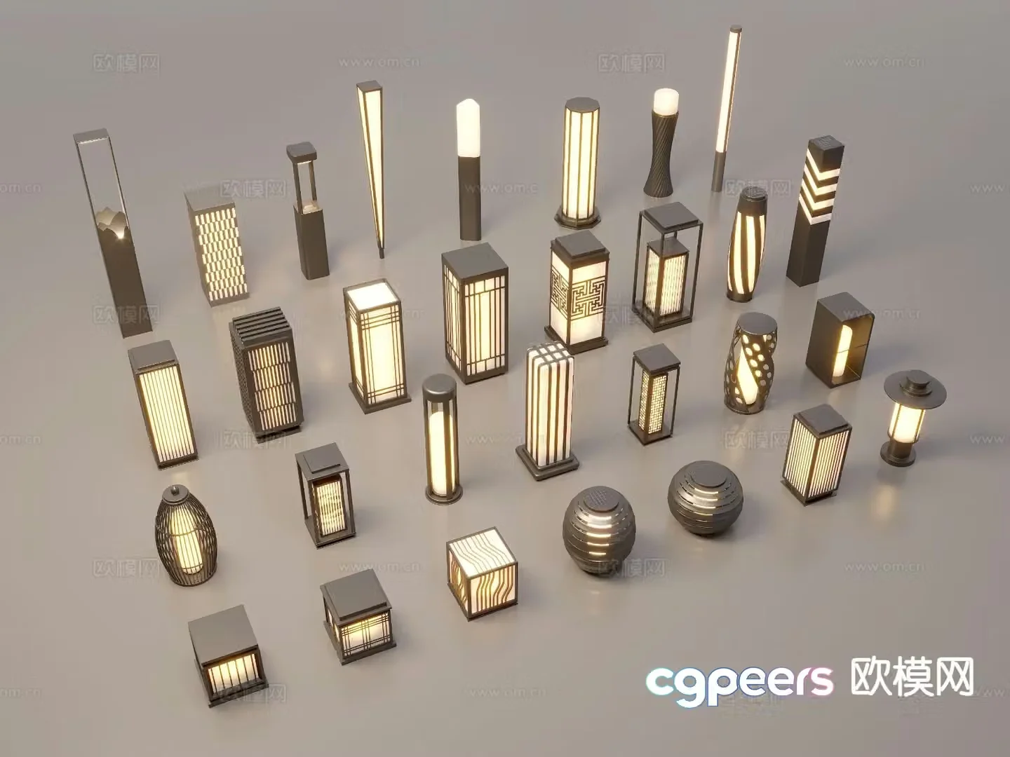 Chinese landscape lamp lawn lamp garden lamp outdoor lamp floor lamp 3d model