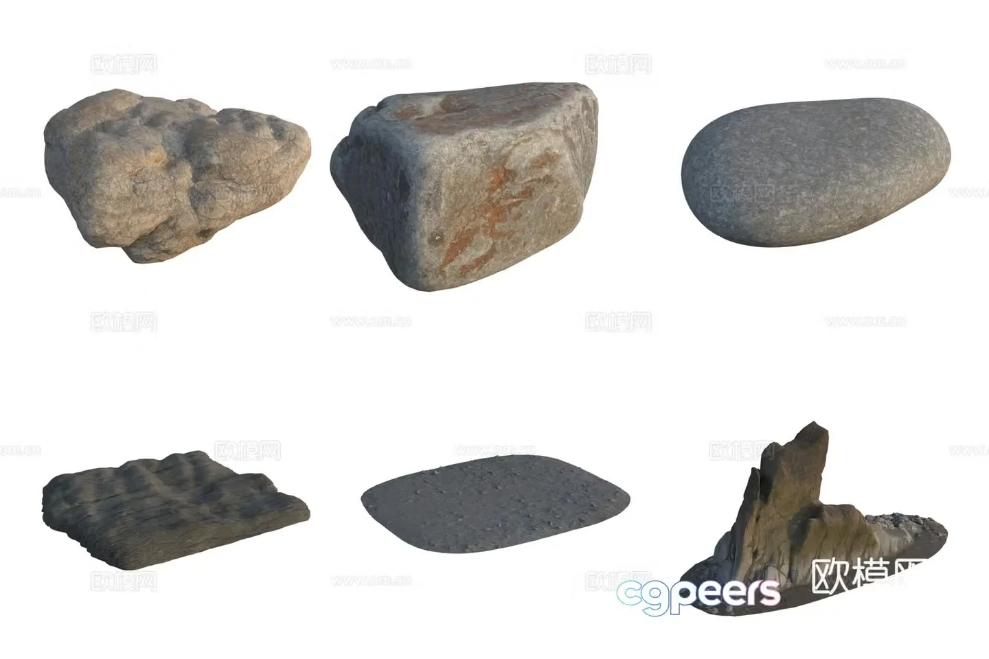 Stone Rock Pebbles 3d Model