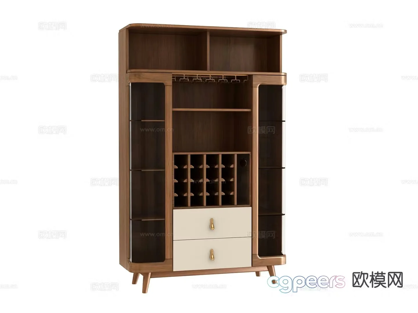 Medieval style wine cabinet 3D model
