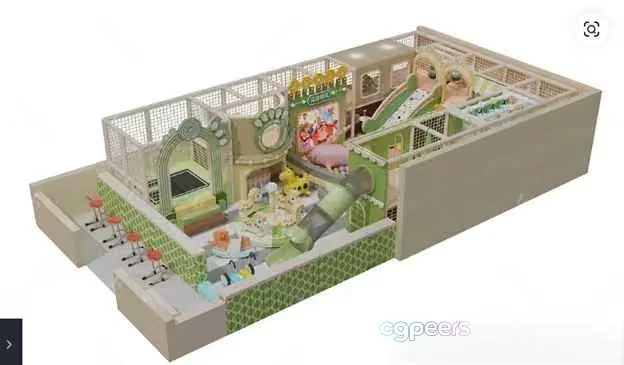 A 3D Rendering Of A Children’S Play Area 3D Model – 19775 – VRAY Render