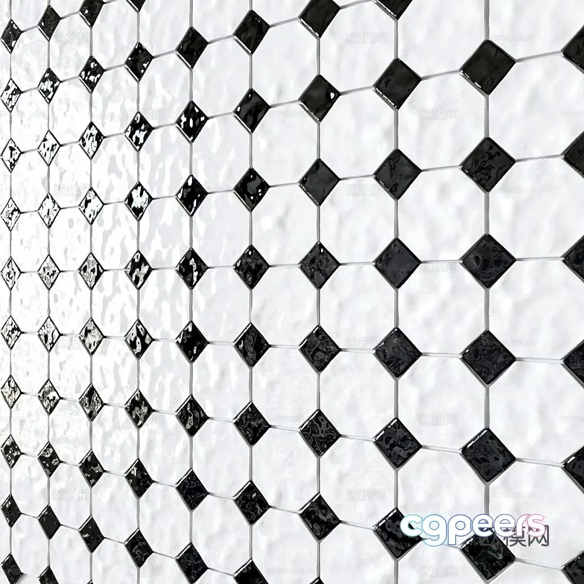 Checkerboard wall tiles 3d model