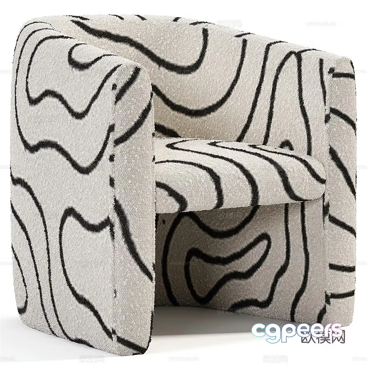 Modern Italian Senderos wool chair 3d model