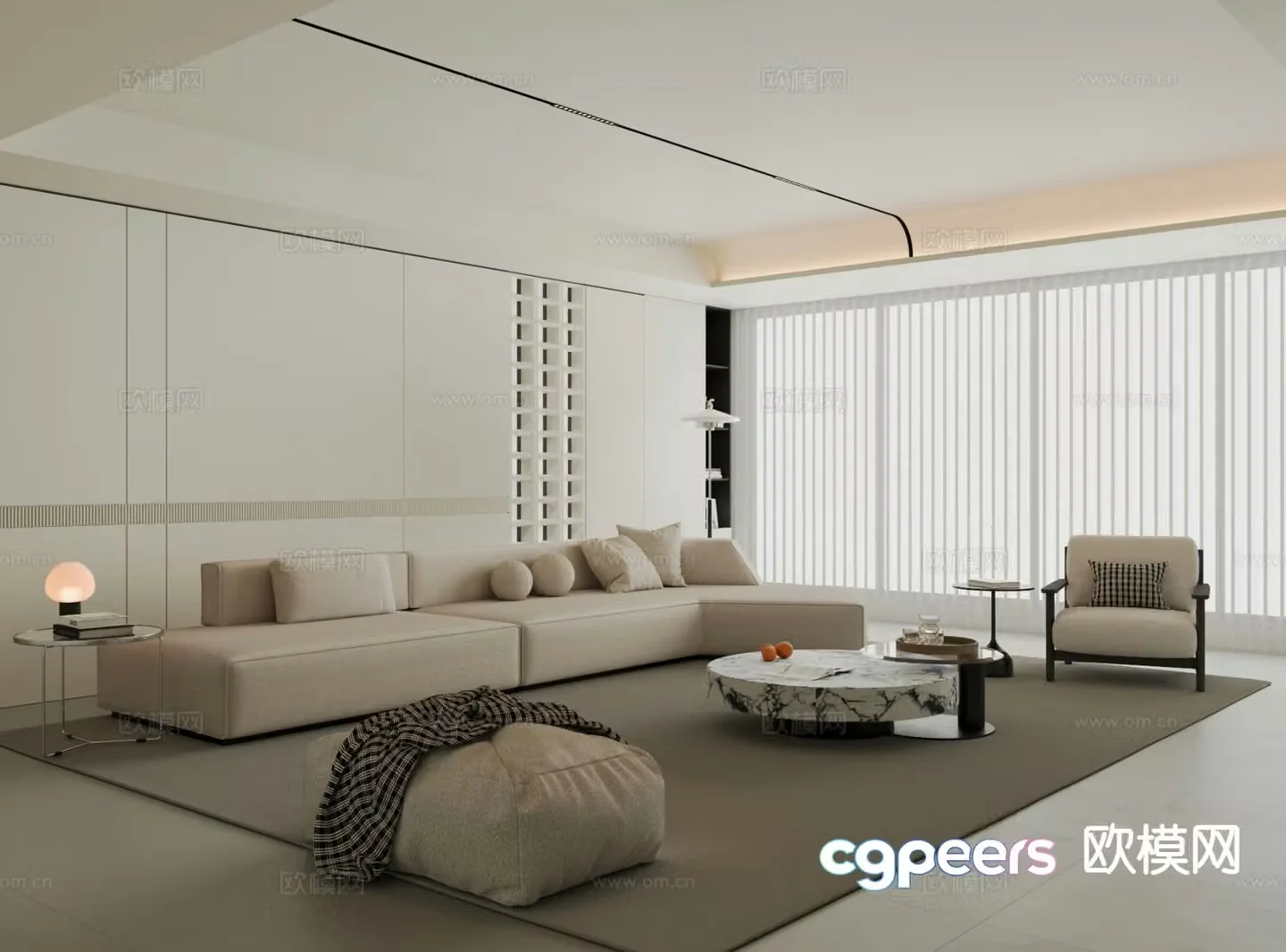 Modern sofa set 3d model