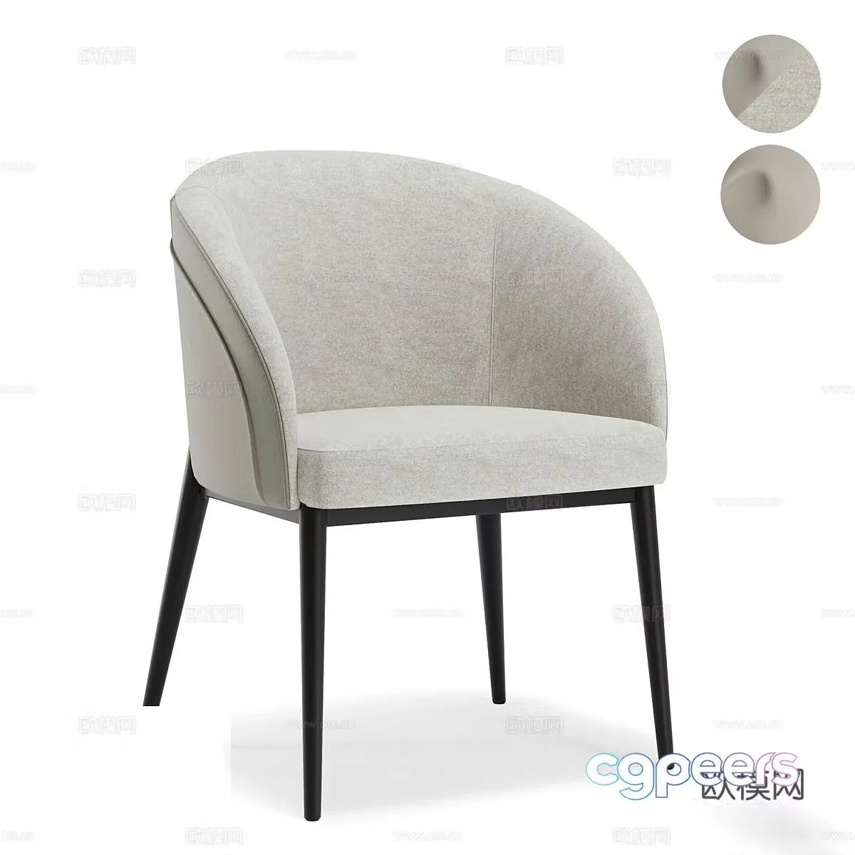 Modern dining chair single chair 3d model