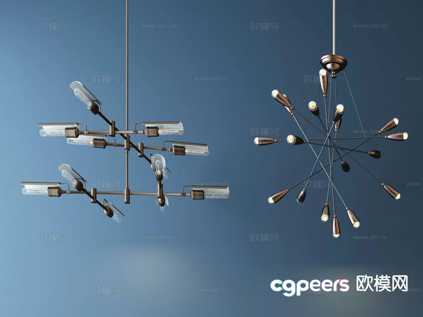 Light luxury chandelier art chandelier 3d model